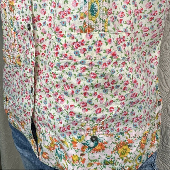 Custo Barcelona VTG Cotton Button Down Floral Short Sleeve Blouse - Picture 8 of 15